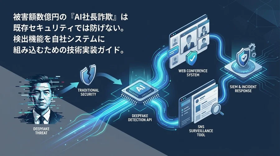 被害額数億円のAI社長詐欺を防ぐ：ディープフェイク検知APIのシステム統合と実装アーキテクチャ