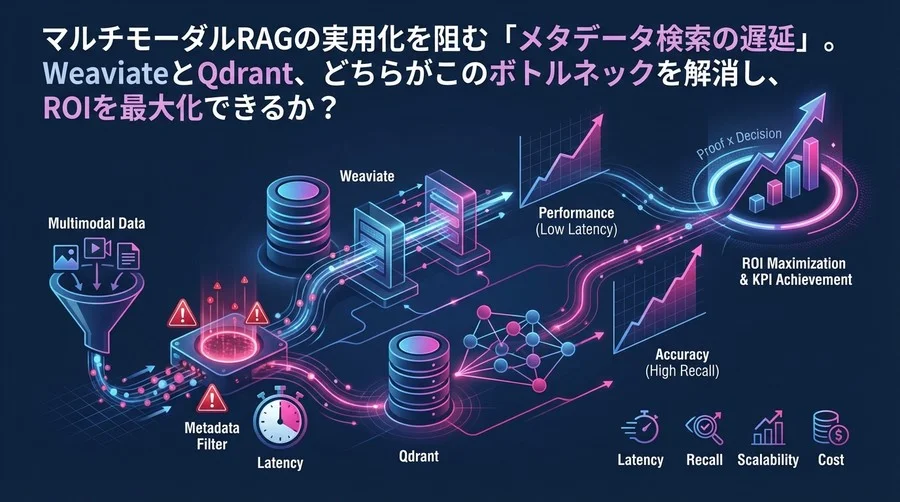マルチモーダルAIのボトルネック解消：WeaviateとQdrantのメタデータフィルタリング性能比較と選定KPI