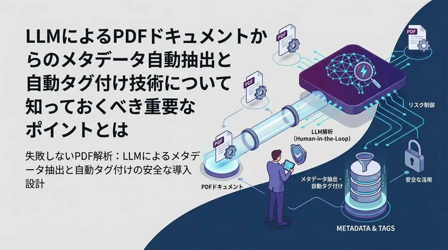 失敗しないPDF解析：LLMによるメタデータ抽出と自動タグ付けの安全な導入設計