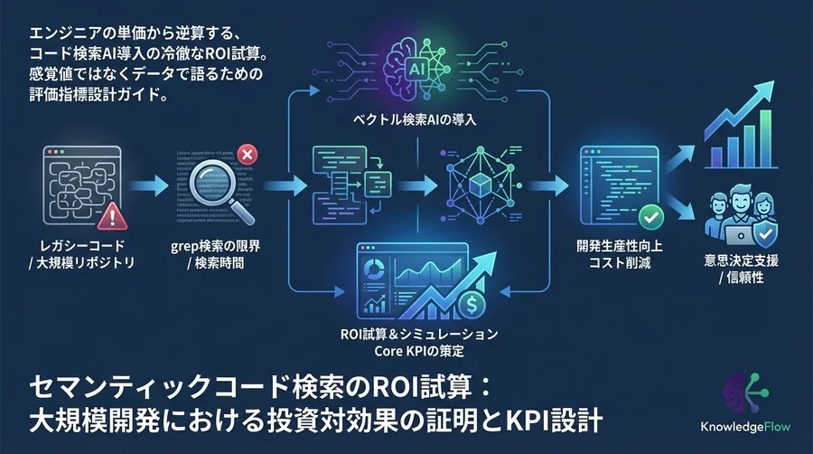 セマンティックコード検索のROI試算：大規模開発における投資対効果の証明とKPI設計