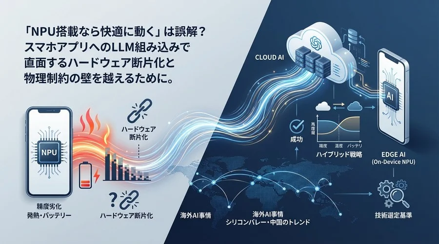 スマホLLM実装の落とし穴。NPU搭載でも避けられない発熱と精度の壁を越えるハイブリッド戦略