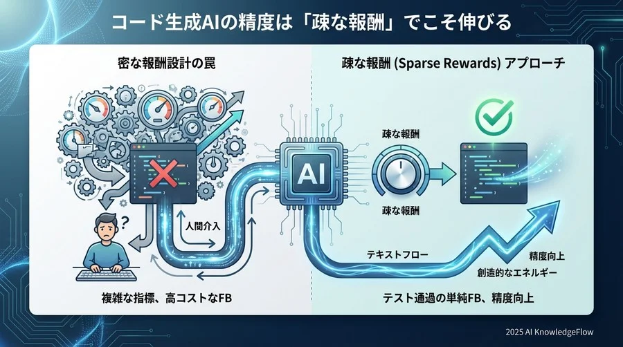 誤解②：疎な報酬環境では、探索空間が広すぎて収束しない - Section Image