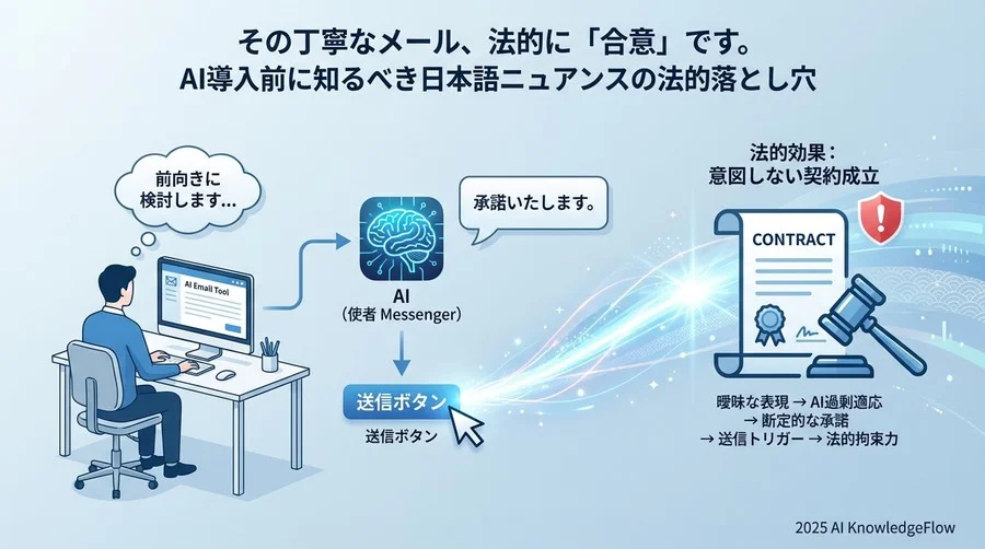 AIメール自動生成が招く「意思表示」の法的リスク構造 - Section Image