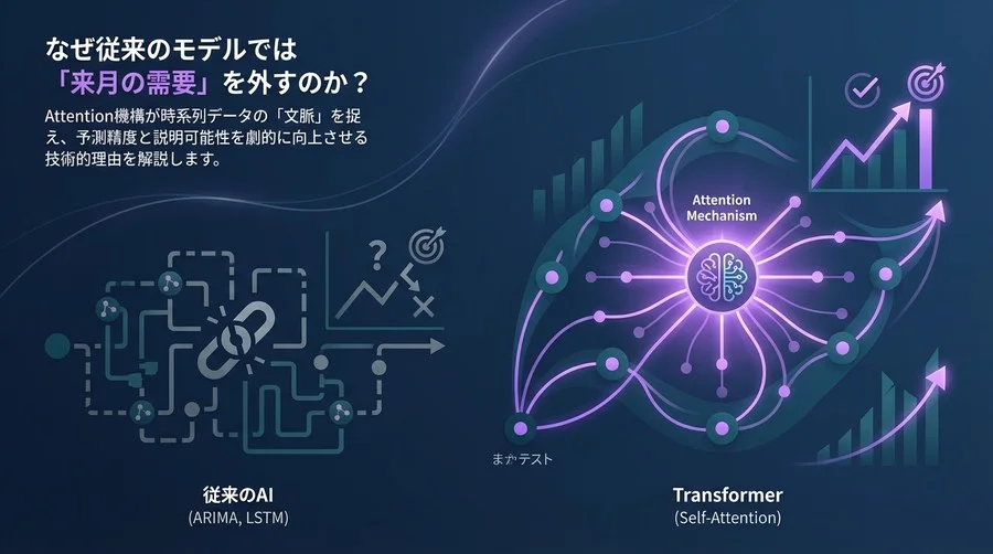 なぜ従来のAIは需要を読み違えるのか？アテンションメカニズムが時系列データの「文脈」を捉える技術的理由