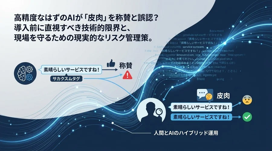 AI感情分析は『皮肉』を見抜けない？導入前に知るべき判定精度の限界と、誤検知を防ぐ現実的な運用設計
