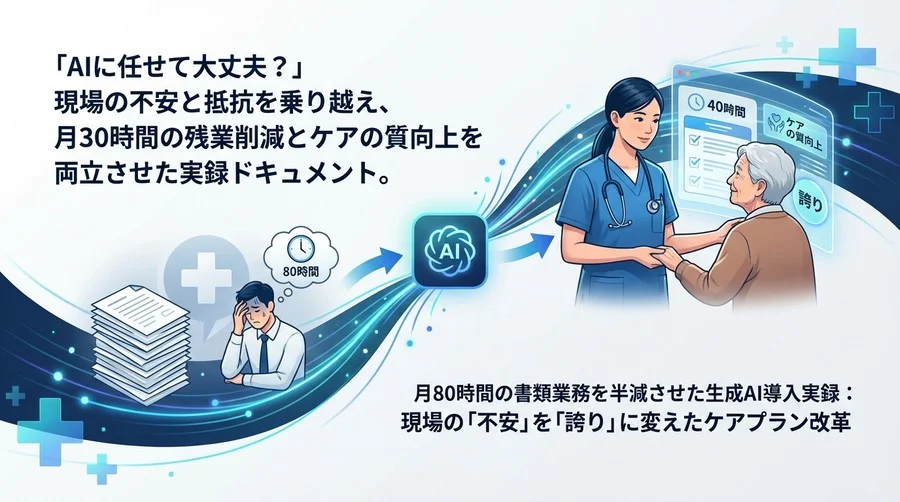 月80時間の書類業務を半減させた生成AI導入実録：現場の「不安」を「誇り」に変えたケアプラン改革