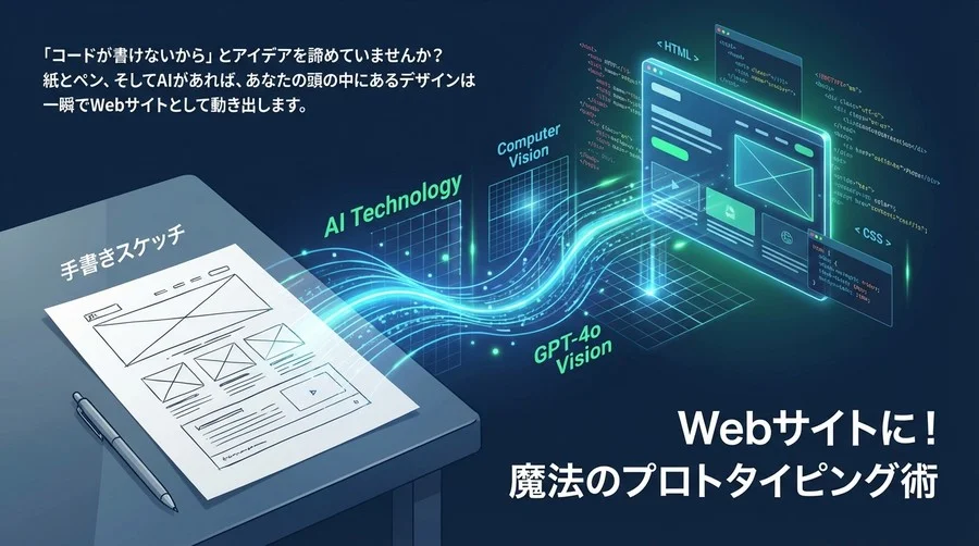 手書きスケッチが3分でWebサイトに！ChatGPT Visionで実現する魔法のプロトタイピング術