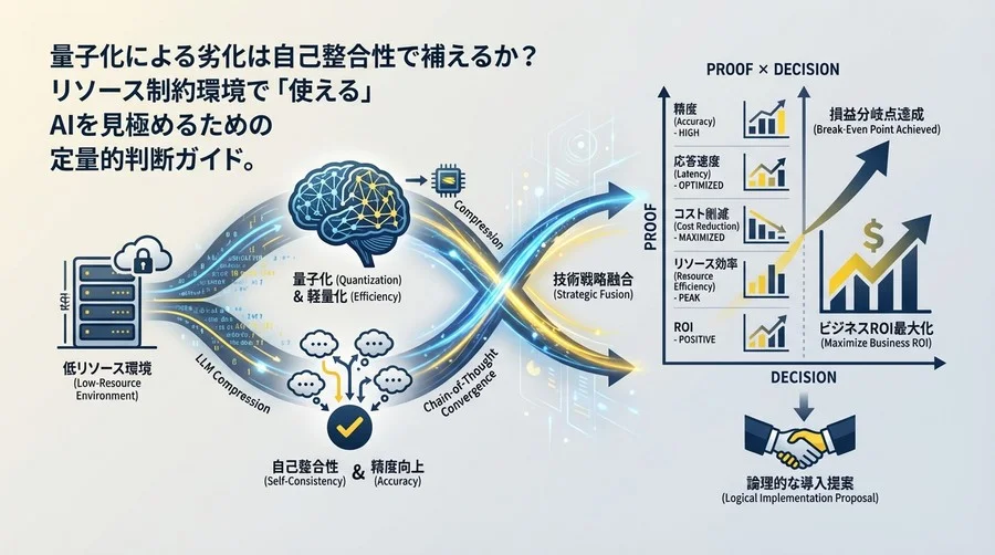 「量子化LLM×自己整合性」の費用対効果：低リソース環境で精度を最大化する定量的評価ガイド
