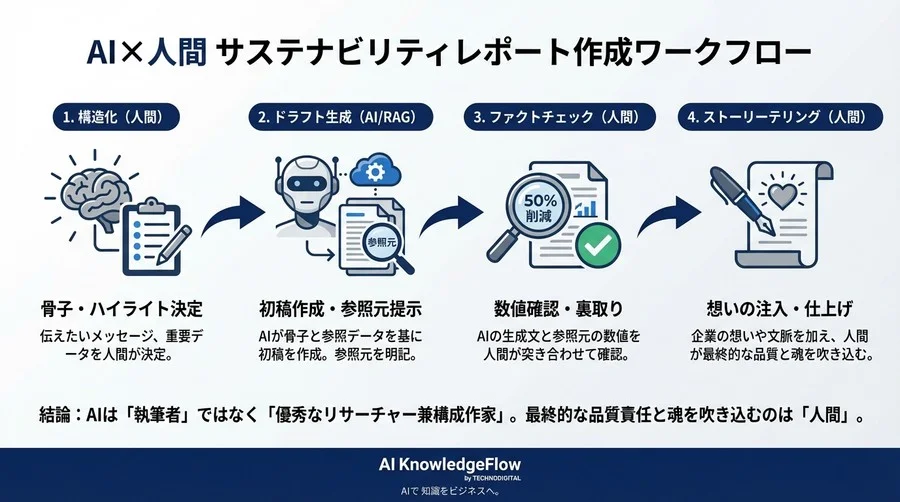 統合報告書AI作成の落とし穴｜汎用LLMとRAGの品質・工数比較検証 - Conclusion Image