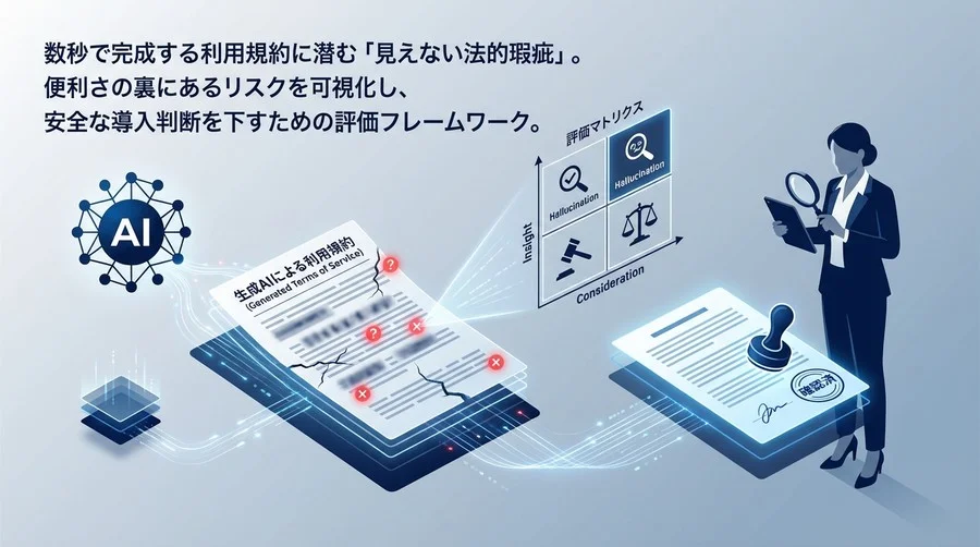 生成AIによる利用規約作成の法的リスクと評価基準：LegalTech導入前に知るべき「見えない瑕疵」