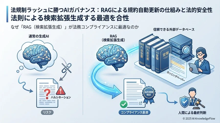 なぜ「RAG（検索拡張生成）」が法務コンプライアンスに最適なのか - Section Image