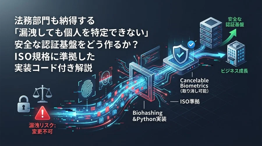 【Python実装】法務も納得する生体認証セキュリティ：Biohashingで実現する「漏洩しても安全」な認証基盤