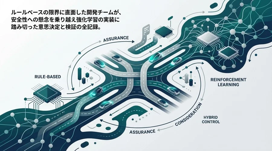 自動運転の「永遠の譲り合い」を強化学習で解く：安全性と効率を両立したハイブリッド制御の実装全記録