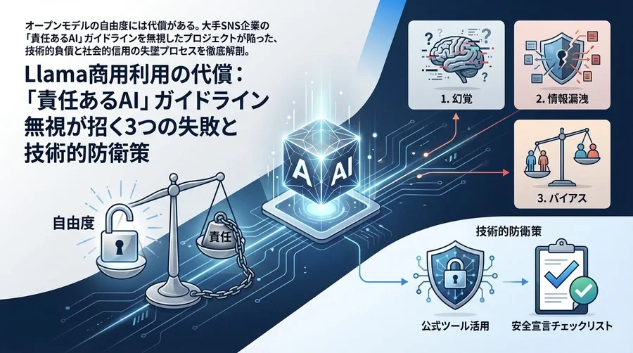 Llama商用利用の代償：「責任あるAI」ガイドライン無視が招く3つの失敗と技術的防衛策