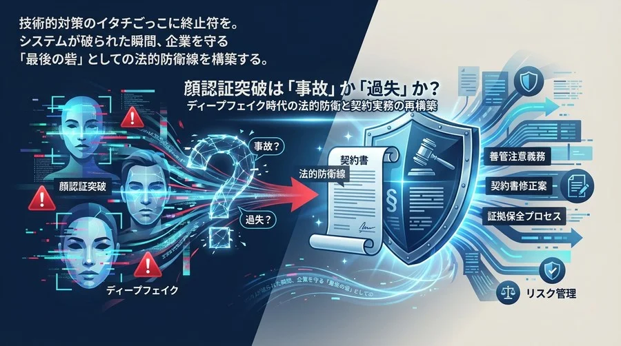 顔認証突破は「事故」か「過失」か？ディープフェイク時代の法的防衛と契約実務の再構築