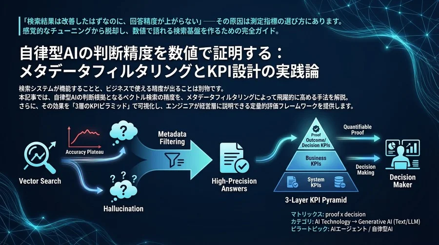 自律型AIの判断精度を数値で証明する：メタデータフィルタリングとKPI設計の実践論