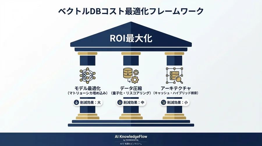サーバーレスベクトルDBのコスト爆発を防ぐ：AI次元数×データ量の相関分析と適正化戦略 - Conclusion Image