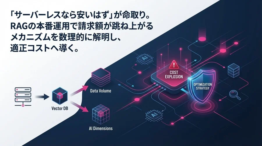サーバーレスベクトルDBのコスト爆発を防ぐ：AI次元数×データ量の相関分析と適正化戦略