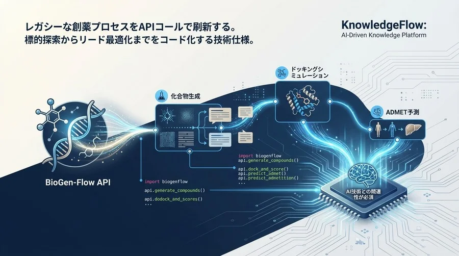 【技術仕様】創薬AIパイプラインを自動化するBioGen-Flow API実装とPython活用ガイド