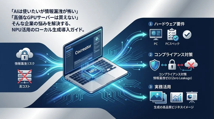 【Cocreator活用】情報漏洩ゼロで画像生成AIを導入する3ステップ｜NPU搭載PCの選び方