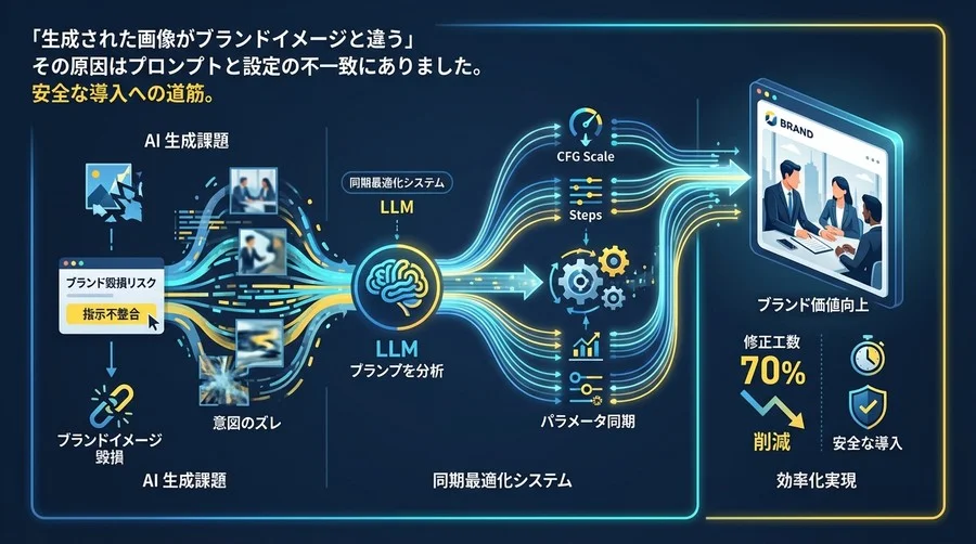 画像生成AIの「ブランド毀損」を防ぐ技術：テキスト制約とパラメータ同期で修正工数を70%削減した実話