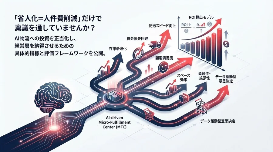「省人化＝人件費削減」の罠：AI物流投資を正当化する7つの核心KPIとROI算出モデル