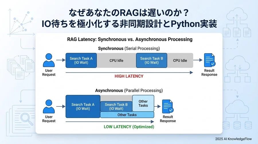 1. RAGにおける「待ち時間」の正体と非同期処理の必要性 - Section Image
