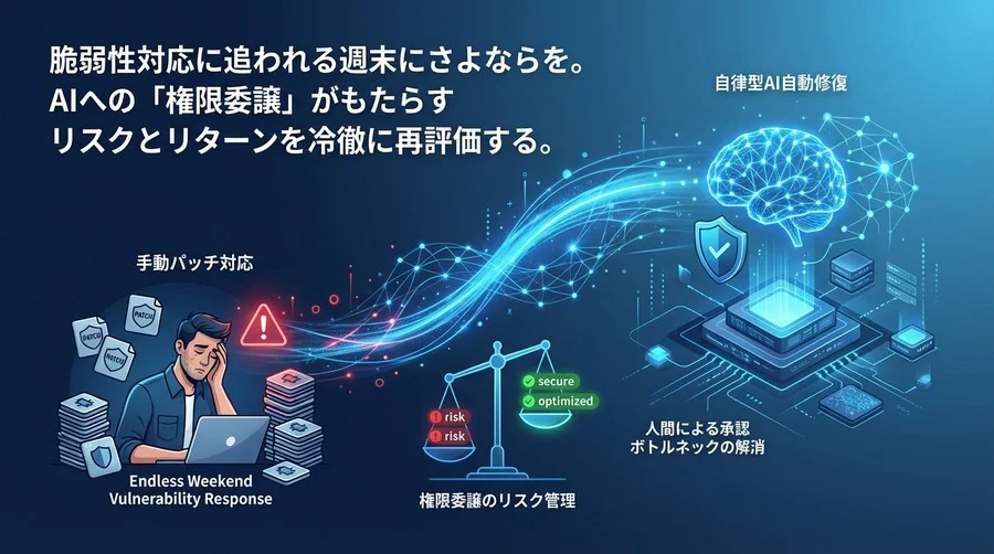 脆弱性対応の週末にさよならを。AIへの「権限委譲」がもたらすリスクとリターンを再評価する