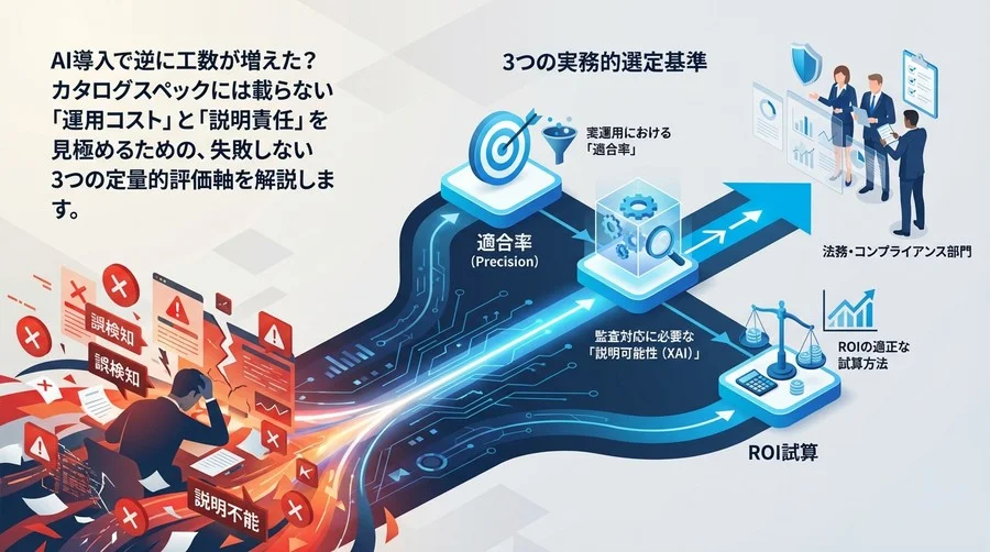 AI不正検知導入の落とし穴：現場を疲弊させる「誤検知」と「説明不能」を防ぐ3つの実務的選定基準
