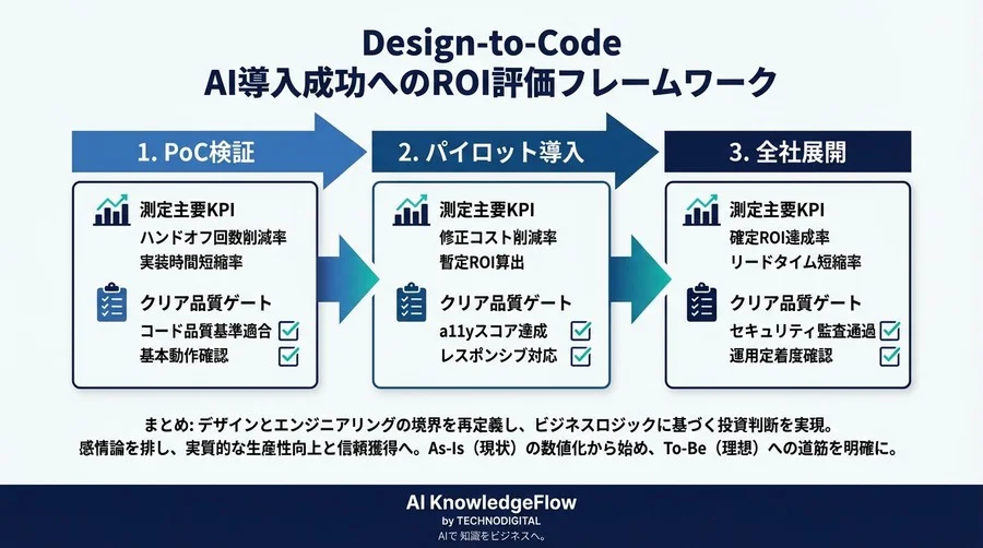 Design-to-Code AI導入のROI完全計算式：開発効率を「感覚」から「数値」へ変える5つのKPI - Conclusion Image