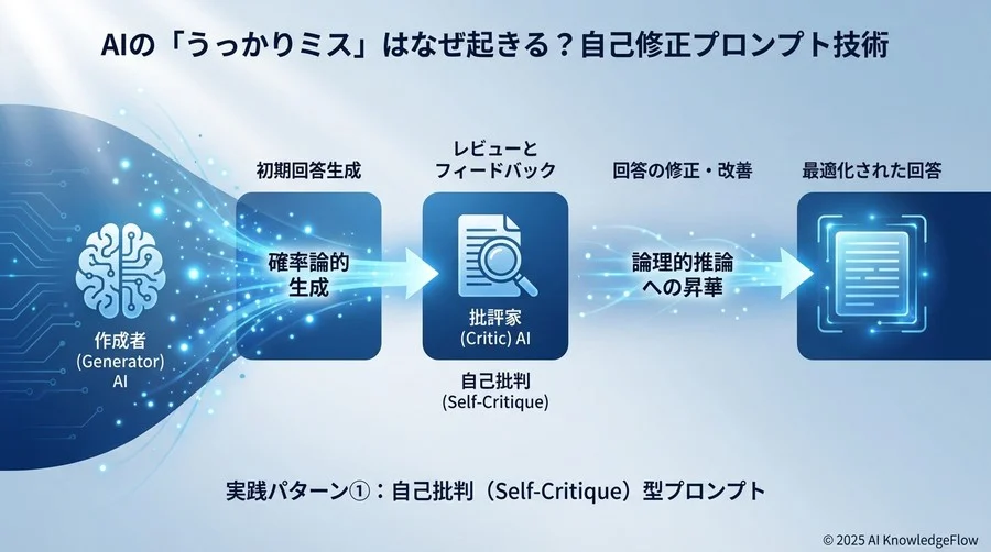 実践パターン①：自己批判（Self-Critique）型プロンプト - Section Image
