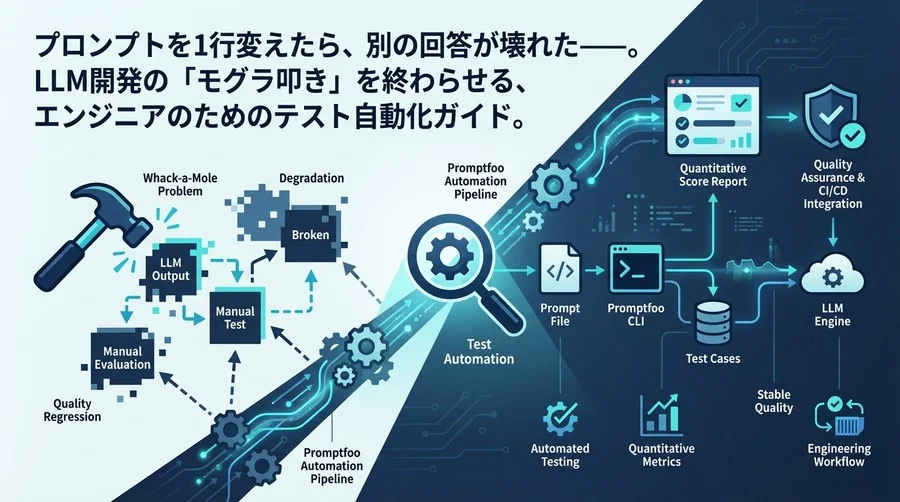 プロンプト修正の「モグラ叩き」に終止符を。Promptfooで実現するLLMテスト自動化と品質保証のエンジニアリング