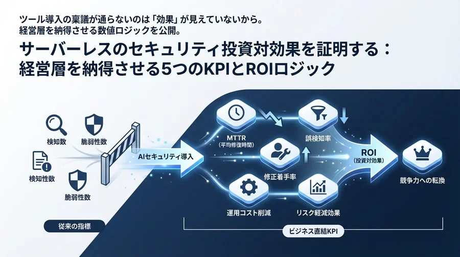 サーバーレスのセキュリティ投資対効果を証明する：経営層を納得させる5つのKPIとROIロジック