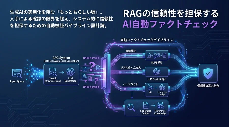 RAGの信頼性を担保するAI自動ファクトチェック：ハルシネーション検知パイプラインの設計と実装パターン
