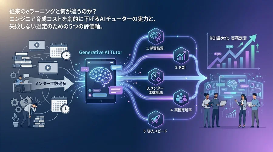 エンジニア育成のROIを最大化するAIチューター評価戦略：メンター工数削減と実務定着の5つの指標