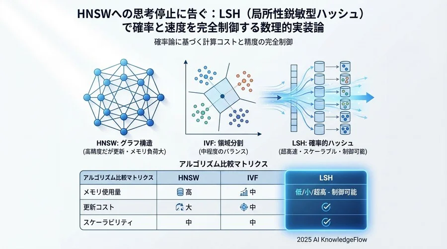他のANNアルゴリズムとの比較とLSHの勝ち筋 - Section Image 3