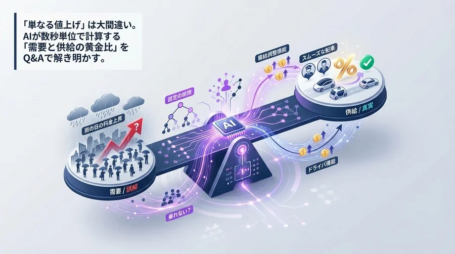 ライドシェアのAI価格設定は「値上げ」じゃない。数秒で需給を整えるアルゴリズムの正体【Q&A解説】