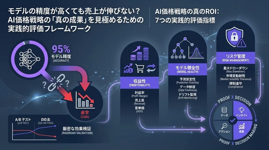モデル精度95%でも赤字？AI価格戦略の「真のROI」を見極める7つの実践的評価指標