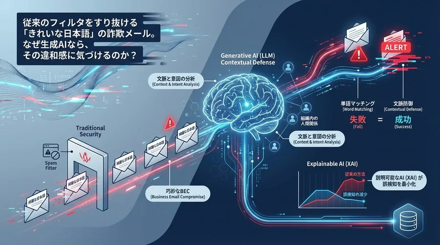 生成AIで検知する「きれいな詐欺メール」の違和感：LLMが実現する文脈防御の論理