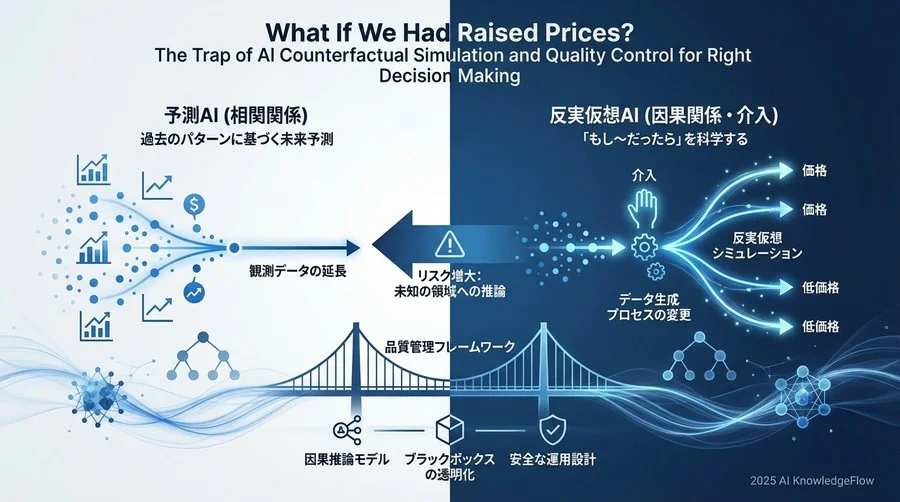 予測と「介入」の違い：なぜ反実仮想は従来AIよりリスクが高いのか - Section Image