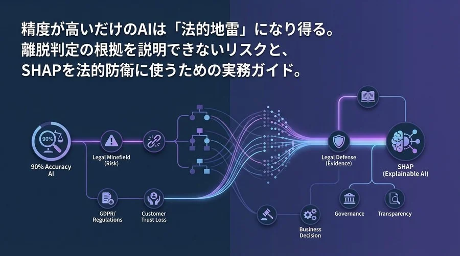 「精度90%の離脱予測AI」が法的地雷になる理由：SHAPを“証拠”に変える経営防衛術