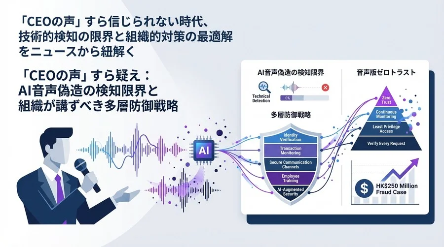 「CEOの声」すら疑え：AI音声偽造の検知限界と組織が講ずべき多層防御戦略