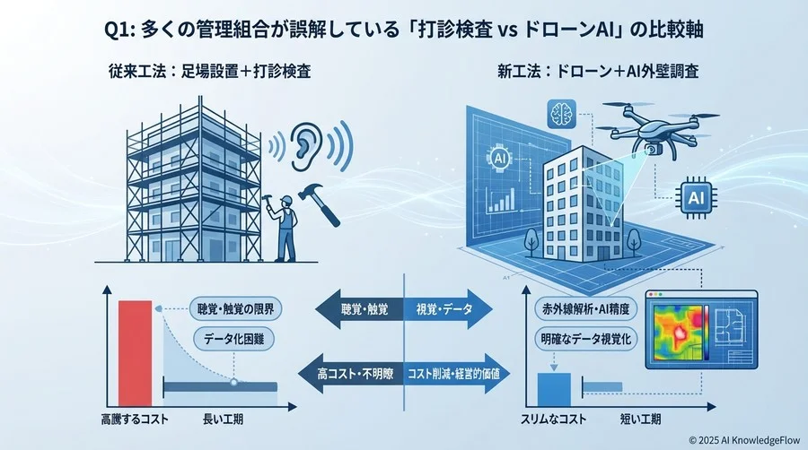 Q1: 多くの管理組合が誤解している「打診検査 vs ドローンAI」の比較軸 - Section Image