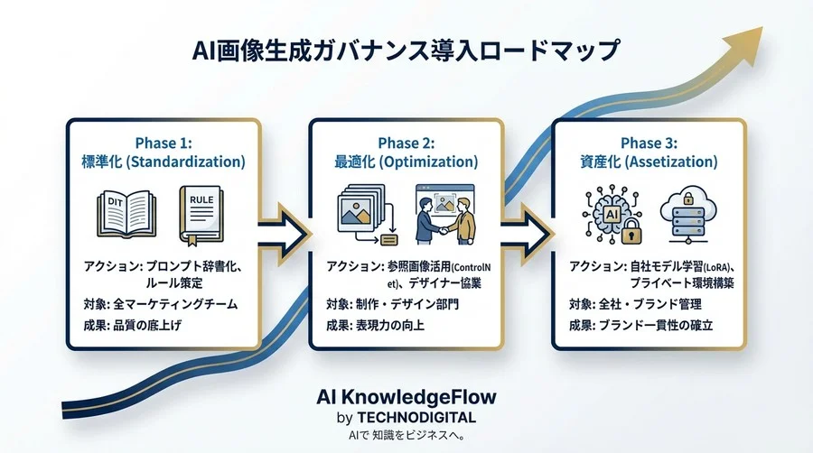 AI画像生成の「トンマナ崩壊」を防ぐ3つの標準化戦略：コストと再現性で選ぶ最適解 - Conclusion Image