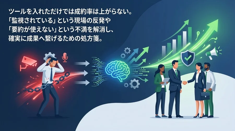 商談録音AIが「監視ツール」と化す悲劇：現場の反発を成果に変える3つのトラブルシューティング