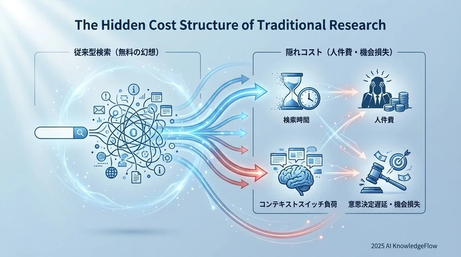 なぜ「無料の検索」が高くつくのか？従来型リサーチの隠れコスト構造 - Section Image