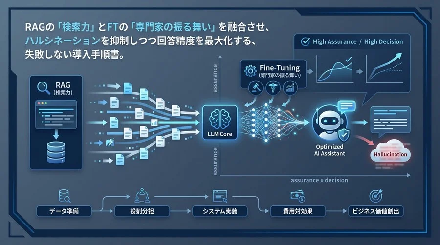 RAG×ファインチューニングの最適解｜ドメイン特化型AI構築の失敗しないロードマップと費用対効果