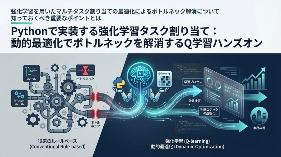 Pythonで実装する強化学習タスク割り当て：動的最適化でボトルネックを解消するQ学習ハンズオン