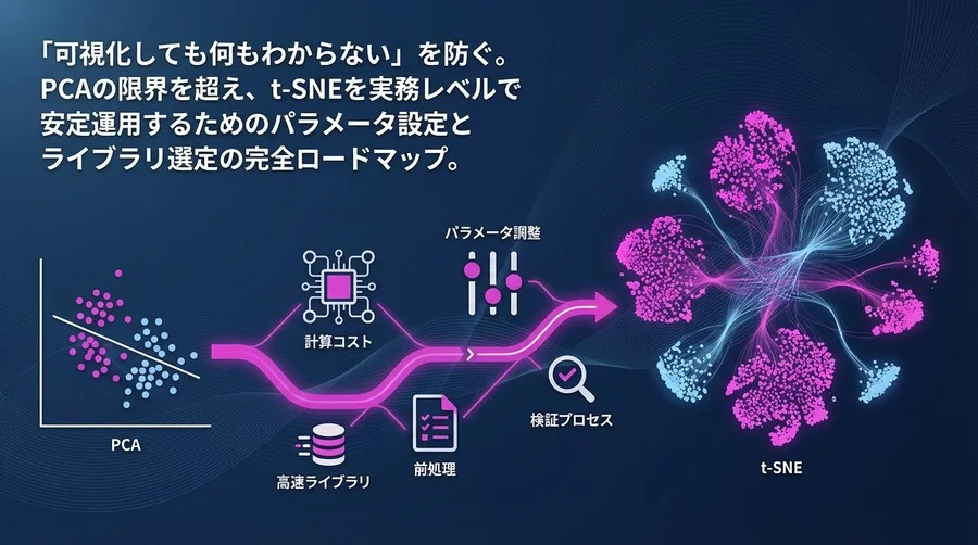 PCAの限界を超えるt-SNE実装ロードマップ：計算コストとパラメータ調整の完全攻略