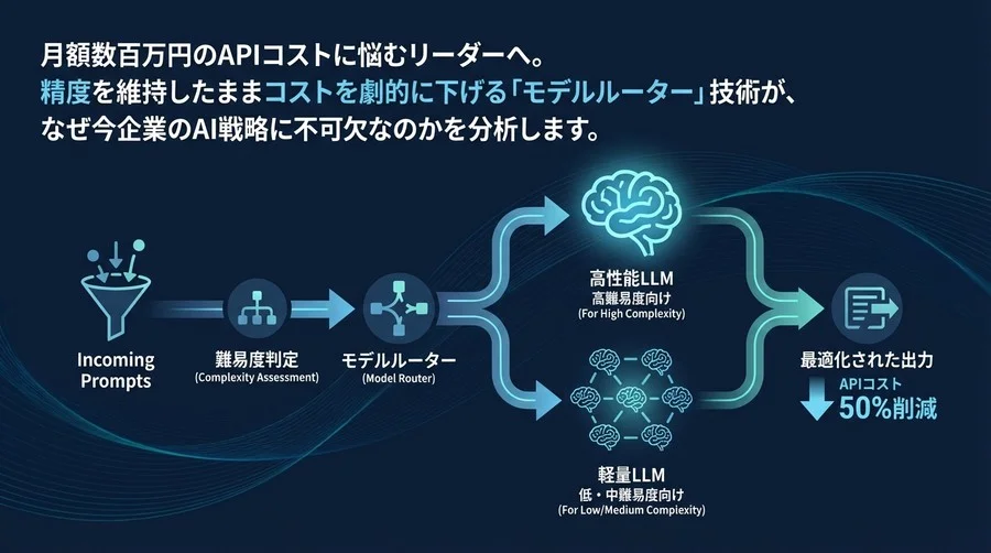 APIコストを50%削減？モデルルーターによるLLM自動使い分け戦略と導入の全貌